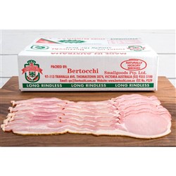 BERTOCCHI HICKORY LONG RINDLESS BACON 5KG