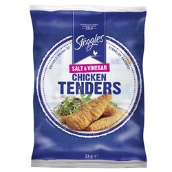 STEGGLES SALT & VINEGAR CHICKEN TENDERS 1KG