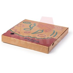 ENJOY 13" PIZZA BOX BROWN FOLDED 50's