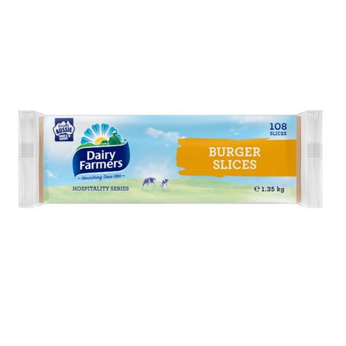 DAIRY FARMER'S BURGER CHEESE SLICES 1.35KG (108's)