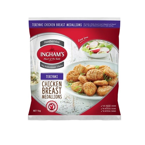 INGHAM TERIYAKI CHICKEN MEDALLIONS 1KG