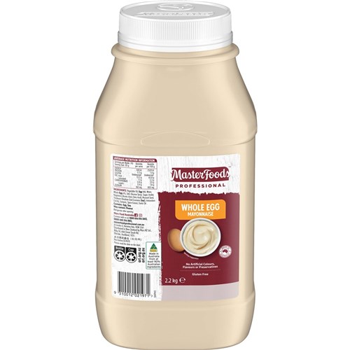MASTERFOODS WHOLE EGG MAYONNAISE 2.2KG