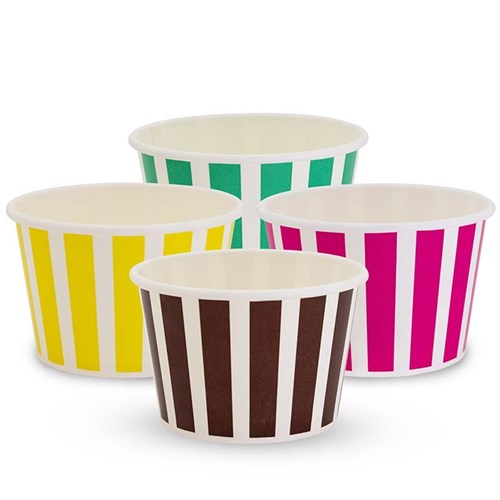 ALFRESCO STRIPE PAPER CUP ICE CREAM 8OZ 1000's