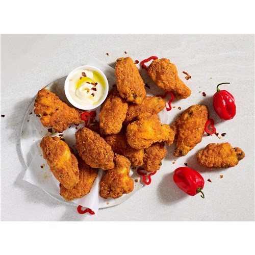 STEGGLES HOT HABANERO CHICKEN WINGS 1KG