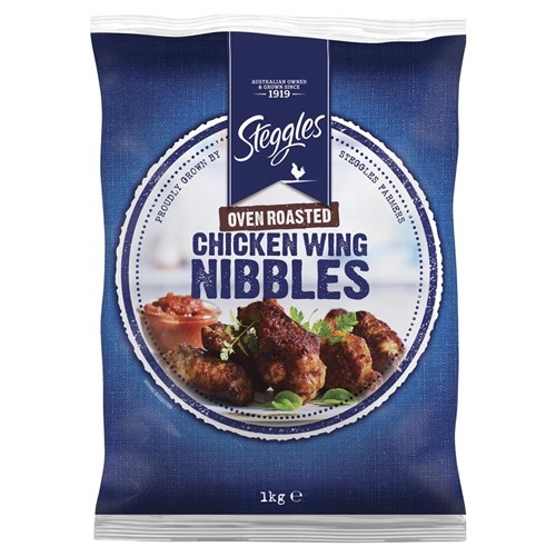STEGGLES OVEN ROASTED WING NIBBLES 1KG (NIBBLES)
