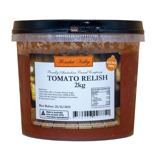 WOMBAT VALLEY FRESH TOMATO RELISH 2KG